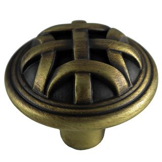 Gliderite Antique Brass Round Braided Cabinet Knobs (case Of 10)