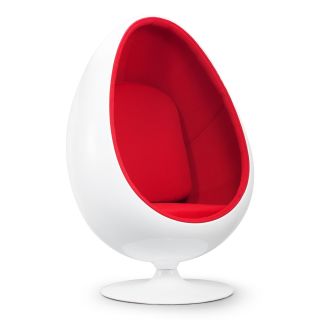 Lol White/ Red Fabric Lounge Chair
