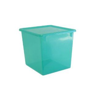 Romanoff Large Plastic Storage Container   Transparent Lime   Lidded Home Storage Bins