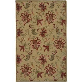 Hand tufted Handicraft Imports Aisling Gold Wool Blend Area Rug (3 X 5)