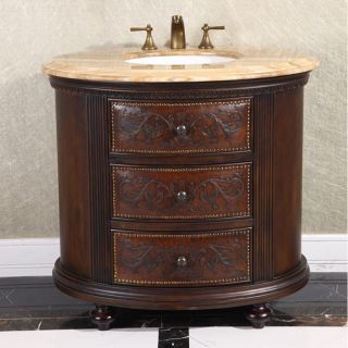 Legion Furniture 36 inch Single Sink Vintage Style Natural Stone Top Bathroom Vanity Beige Size Single Vanities