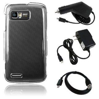 Motorola Atrix 2 MB865   Clear Crystal Hard Plastic Case Cover + Car Charger + Home/Travel Charger + USB Data Sync Cable [AccessoryOne Brand] Cell Phones & Accessories