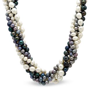 5mm Grey, Black and White Cultured Freshwater Pearl Five