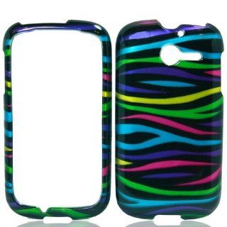 For Huawei Ascend Y M866 H866C Hard RUBBERIZED Case Rainbow Zebra Cell Phones & Accessories