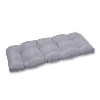 Pillow Perfect Wicker Loveseat Cushion With Grey Sunbrella Fabric