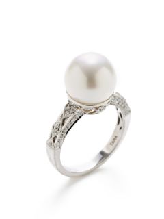Pearl & Diamond Cutout Ring by Tara Pearls