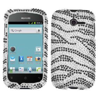 Asmyna HWM866HPCDM010NP Luxurious Dazzling Diamante Bling Case for Huawei Ascend 2   1 Pack   Retail Packaging   Black Zebra Cell Phones & Accessories