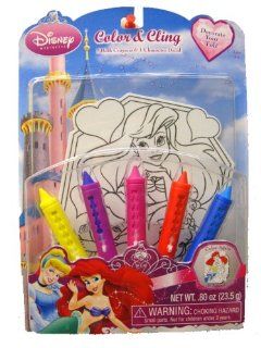 Disney Princess 5 Bath Crayons and Character Decal Coloring Set. Color and Cling.  Baby