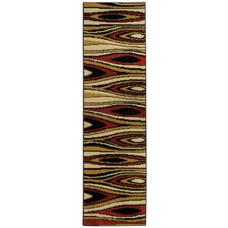 Ephesus Collection Multicolor Tree Wave Contemporary Runner Rug (110 X 610)