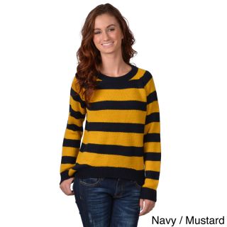 Journee Collection Journee Collection Womens Long Sleeve Hi lo Striped Sweater Yellow Size S (1  3)