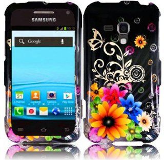 Samsung Rush M830 ( Boost Mobile ) Chromatic Flower Hard Snap On Case Cover Faceplate Protector with Free Gift Reliable Accessory Pen Cell Phones & Accessories