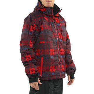 Pulse Pulse Mens Density Red/ Charcoal Plaid Snowboard Jacket Red Size XL