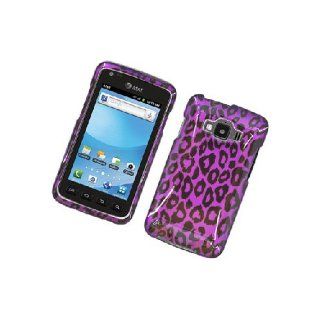 Samsung Rugby Smart i847 SGH I847 Purple Leopard Skin Print Glossy Cover Case Cell Phones & Accessories