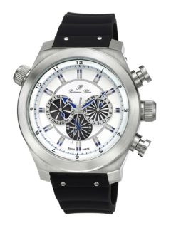 Mens Sydney Stainless Steel & Black Silicone Watch by Porsamo Bleu