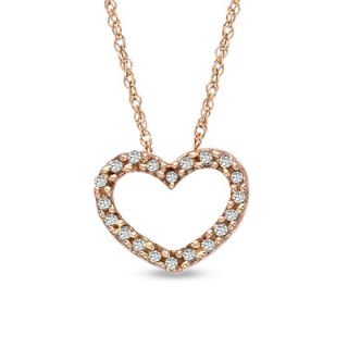 Diamond Accent Heart Pendant in 10K Rose Gold   Zales