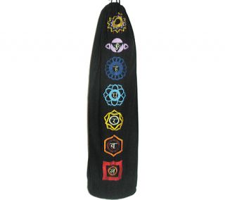 OmSutra Chakra Yoga Mat Bag (Drawstring)   Black