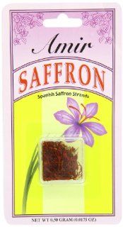 Amir Saffron Filament, 0.5 Gram Unit  Saffron Spices And Herbs  Grocery & Gourmet Food