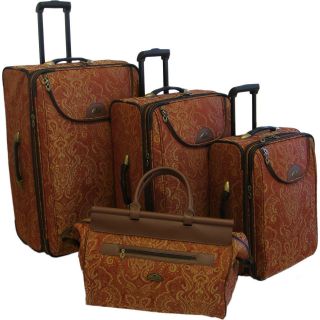 American Flyer Paisely Gold 4 Piece Luggage Set