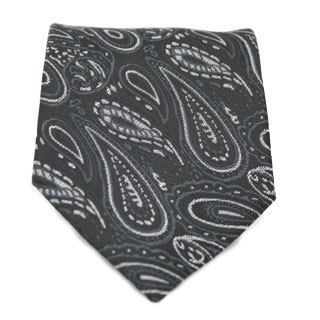 Ferrecci Black Paisley Print Neck Tie And Handkerchief Set
