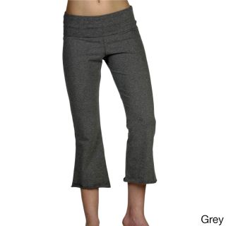 Los Angeles Pop Art Bella Womens Cotton/spandex Fold over Capri Pants Grey Size S (4  6)