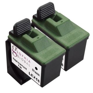 Sophia Global Remanufactured Ink Cartridge Replacement For Lexmark 16 (2 Black)
