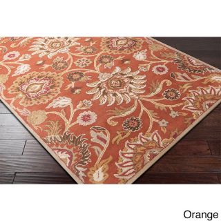 Surya Carpet, Inc Hand tufted Alameda Traditional Floral Wool Area Rug (8 X 10) Orange Size 8 x 10