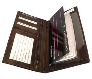 MW853CFBR Genuine Cowhide Leather Checkbook Wallet Brown Color Checkbook Cases