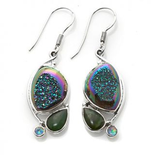 Sajen Silver by Marianna and Richard Jacobs Drusy and Gemstone Drop Earrings