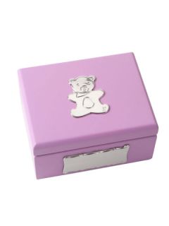Silver Plate & Wood Teddy Keepsake Box by Cunill America