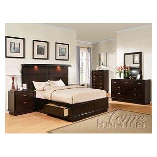Shop Walnut Finish Storage Eastern King Bed at the  Furniture Store. Find the latest styles with the lowest prices from AtHomeMart