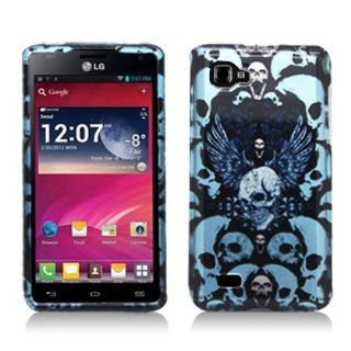 FOR LG OPTIMUS 4X HD P880 IMAGE, BLUE SKULLS (2D) Cell Phones & Accessories