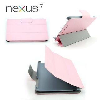 iClover   New Stylish PINK COLOR PU GOOGLE NEXUS 7 CASE MULTIFUNTINAL Case. Multi Purpose. TRI FOLD. PERFECT FOR HOME & ENTERTAINMENT USE. Computers & Accessories