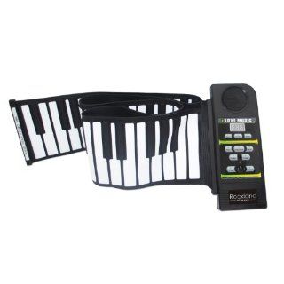 Rockland PN882 Professional Silicon rubber USB midi Flexible Roll up Electronic Piano Keyboard with louder speaker for windows and mac os Musical Instruments