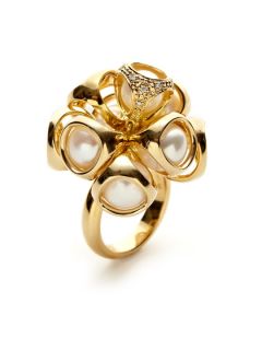 Icona Gold, Pearl, & Diamond Cluster Ring by Di MODOLO