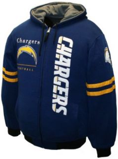 NFL Men's San Diego Chargers Dual Edge Reversible Hoodie Full Zip Sweatshirt  Sports Fan Sweatshirts  Clothing