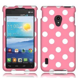 LG Lucid 2 VS870 Pink Polka Dots Cover Cell Phones & Accessories