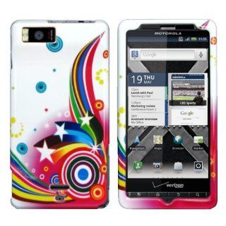 Motorola Droid X2 MB870 Hard Shell Protector Cover Case   Rainbow Stars Cell Phones & Accessories