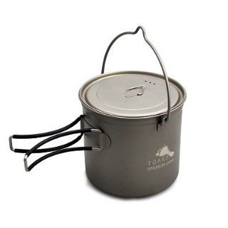 TOAKS Titanium 1100ml Pot with Bail Handle  Titanium Cooking Pot  Sports & Outdoors