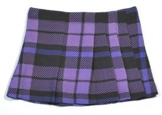 Young Versace Girls Pleated Plaid Skirt in Purple Clothing