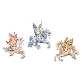 Unicorn Fantasy Art Christmas Ornament Collection Set One by The Bradford Editions   Christmas Bell Ornaments