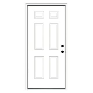 ReliaBilt 6 Panel Prehung Inswing Steel Entry Door (Common 36 in x 80 in; Actual 37.5 in x 81.75 in)