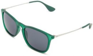 Ray Ban 0RB4187 897/87 Square Sunglasses,Rubber Transparent Green,54 mm Clothing
