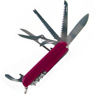 Whetstone Cutlery Swiss Army Style 13 Function Knife 5.875  Inches Multi tool, Red  Folding Camping Knives  Sports & Outdoors