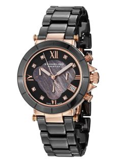 Womens Athena Black & Rose Gold Watch by Stuhrling Original
