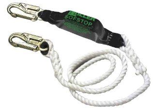 Miller by Honeywell 901RLS 5/6FTWH 5/8 Inch, 6 Feet Polyester Rope Lanyard with Sofstop Shock Absorber and Two Locking Snap Hooks, White   Fall Arrest Restraint Ropes And Lanyards  