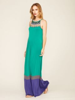 Jersey Embroidered High Neck Maxi by Ranna Gill