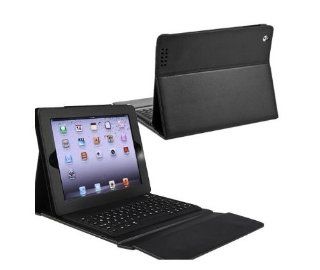 kmbuy   Dorable Bluetooth Wireless Keyboard With Quality Leather Stand Case Cover For iPad iPad 1 iPad 2 iPad 3 (Black) Computers & Accessories