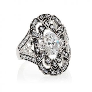 Xavier 2.61ct Absolute™ Oval and Pavé Turkish Inspired Shield Ring