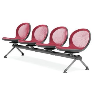 OFM Net Series Four Chair Beam Seating NB 4 Color Red