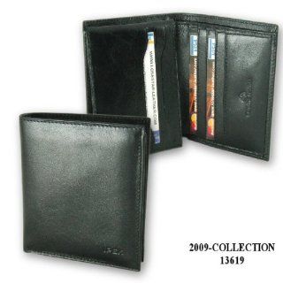 Small Luxury Tri Fold Men's Leather Wallet in Black